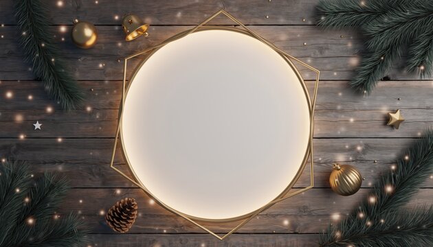 Festive holiday celebration setup cozy indoor scene decorative elements natural wood background aesthetic viewpoint seasonal concept for engaging holiday content