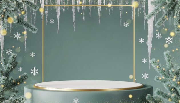 Winter celebration setup indoor studio decorative display holiday environment festive viewpoint cozy concept for holiday promotions and events