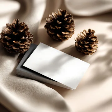 Neutral Greeting Card Layout with Natural Pine Elements