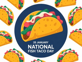 Celebrate national fish taco day on january 25th with a deliciously illustrated festive graphic