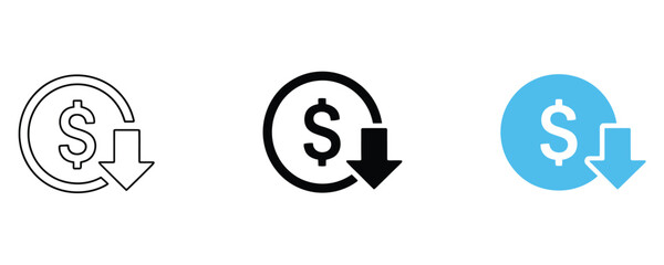 Price drop icons signal amazing savings for savvy shoppers, symbolizing value and affordability in modern financial designs, promoting deals and discounts