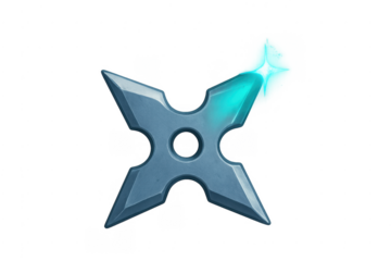 Shuriken ninja throwing star with glowing effect