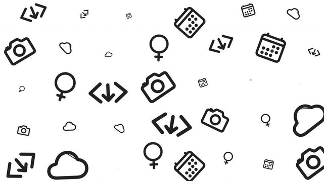 Coding Symbols and Icons Pattern, Software Development, Digital Graphic Design, Tech Environment, Flat Lay, Programming Concept