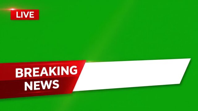 Urgent breaking news broadcast unfolding with dynamic green screen backdrop for immediate announcements and critical updates streaming live now