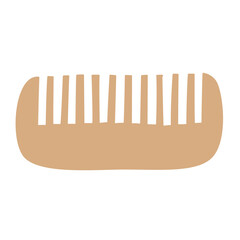 Hair Comb in Cute Hand-Drawn Style for Beauty Routine Clipart