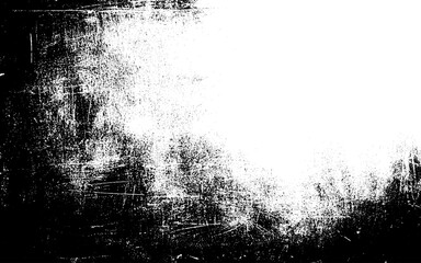 Grunge black and white texture. Abstract monochrome  background pattern of cracks, chips, scratches, stains, scuffs. Vintage old surface