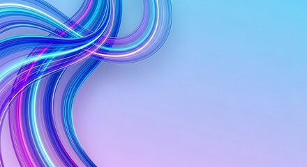 Modern neon glowing light trails with vibrant blue and pink colors flowing in a mesmerizing pattern, perfect for tech or futuristic designs and presentations