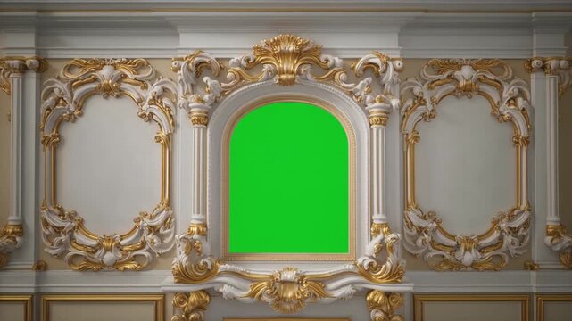 Ornate Frame with Green Screen for Creative Projects.