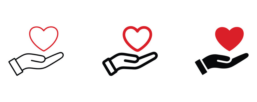 Show your love and support with this icon of a hand offering a heart, great for charities, healthcare, and expressing care and kindness