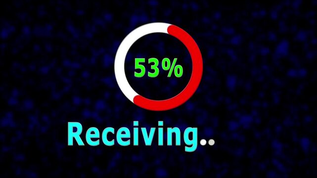 Receiving Circular Progress Bar 0% to 100% counting, Motion Graphic 4k video.