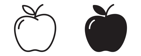 Crisp apple icons for modern designs or health focused projects, perfect for educational material or marketing campaigns with a clean, minimalist style