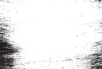 Grunge texture background with dark brush strokes on white