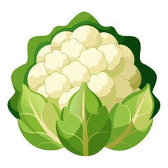 Fresh cauliflower with vibrant green leaves, a healthy and delicious vegetable choice for culinary creations and nutritional lifestyles, perfect for food blogs and healthy eating guides