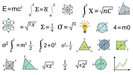 Mathematics equations and diagrams