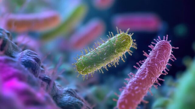 Video A cluster of bacteria cells under microscope