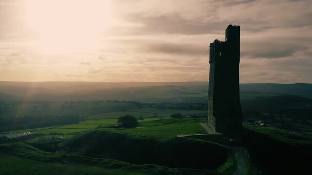Castle Hill and Victoria Tower silhouette 