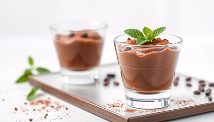 Chocolate Mousse Dessert in Glass Cup