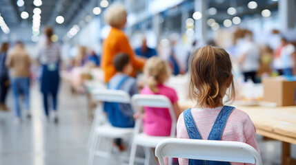 Kids volunteering group, community center activity, holiday break service, helping contribution moment, youth civic engagement, charitable participation display, seasonal giving pr