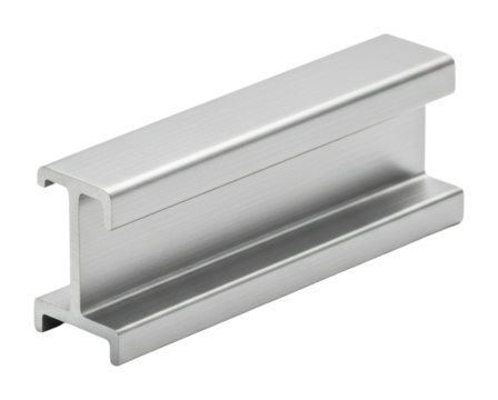 Aluminum profile design for metal utility in industrial applications isolated on transparent background