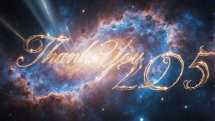 Thank You 205 - Celestial Gratitude in a Cosmic Nebula.