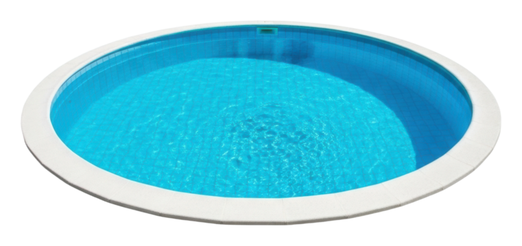 Refreshing pool water in a circular pool summer vibe bright view isolated on transparent background