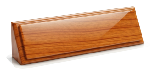 Artistic wooden block display home office object modern isolated on transparent background