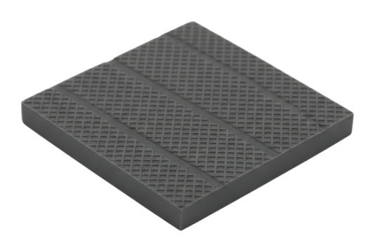 Rubber vibration dampener pad installation in industrial isolated on transparent background