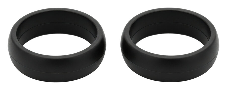 Stylish black wedding bands product minimalist isolated on transparent background