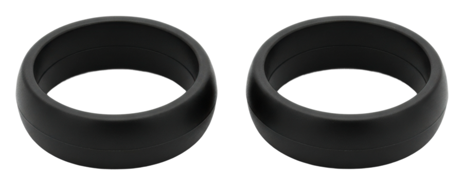 Stylish black wedding bands product minimalist isolated on transparent background - Powered by Adobe