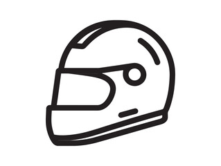 Naklejka premium Minimalist Motorcycle Helmet Icon 2D Vector Line Art Illustration For Modern Design Projects