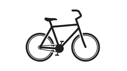 Obraz premium Simple bicycle icon black vector illustration of bike isolated on white background