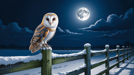 snowy owl on a fence