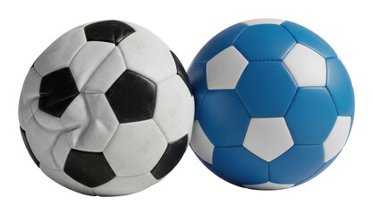 Fototapeta premium Soccer balls in action sports field product light isolated on transparent background