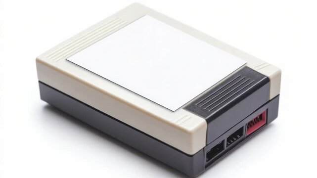 Video A retro-style game console sitting on a table, perfect for nostalgic gaming setups