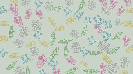 Fun holiday doodle pattern with snowflakes, presents, and ornaments for cheerful seasonal designs like greeting cards or festive posters. - Powered by Adobe