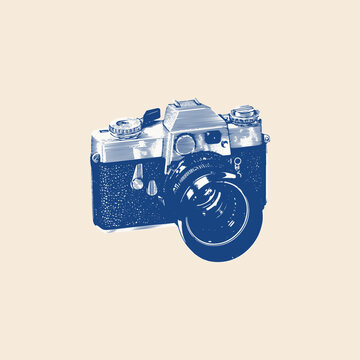 Vintage analog film SLR reflex camera photography photographer icon