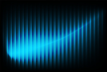 Abstract dark background featuring vertical blue glowing light bars creating a dynamic wave pattern across a black void, suggesting digital energy or futuristic technology