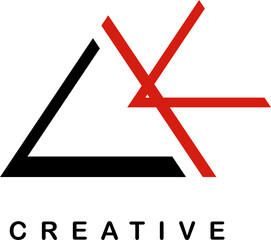 Obraz premium Modern AK Lettermark Logo Design