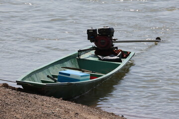 Nam Ngum River and local boat