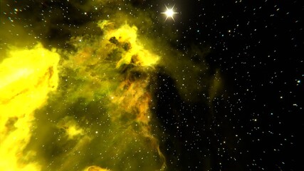 Space Nebula and Starfield.A beautiful and dramatic shot of a cosmic nebula in deep space with multiple stars. Ideal for science, astronomy, fantasy, or science-fiction projects.