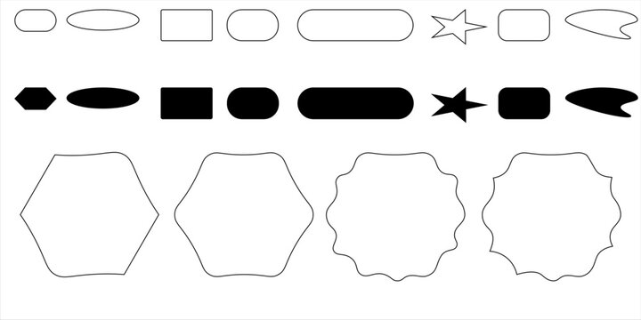 quadrangle, pentagon, hexagon, octagon icon. vector geometry pentagonal, hexagonal, octagonal polygon. five, six, eight sided polygon lines, vector
