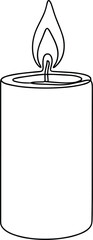 Elegant Continuous Line Candle with Burning Flames.