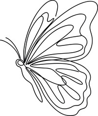 Elegant One Line Butterfly with Soft Organic Shapes.