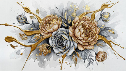 hand drawn vector illustration of an abstract floral background