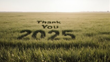 Thank You 2025 Message in a Green Field.