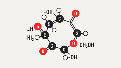 Chemical structure of ascorbic acid Vitamin C