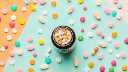 Video A colorful jar filled with various candies