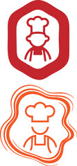 Chef hat icon badge with simple restaurant emblem design