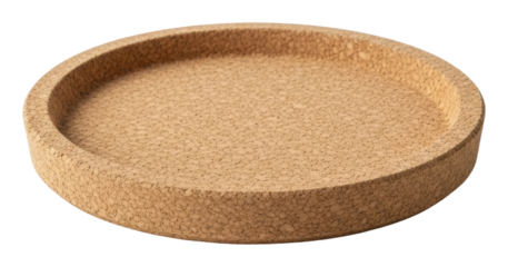 Cork serving tray for stylish dining home kitchen product isolated on transparent background