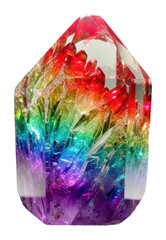 Naklejka premium Colorful crystal gem display natural isolated on transparent background